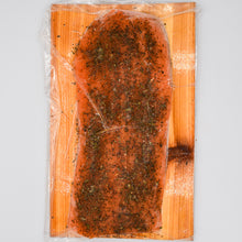 Load image into Gallery viewer, Cedar Plank Mediterranean Marinated Organic Salmon (Frozen)