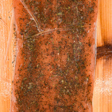 Load image into Gallery viewer, Cedar Plank Mediterranean Marinated Organic Salmon (Frozen)